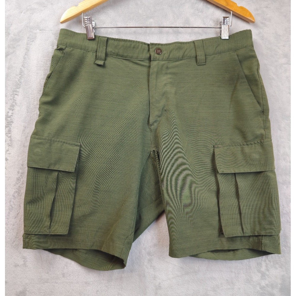 BYLT Premium Basics Kinetic Cargo Men's Green Stretch Shorts 2.0 Sz 34